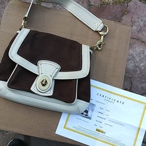 COACH65thAnniv.LegacyCanvasSlimFlapHandbagW/COA